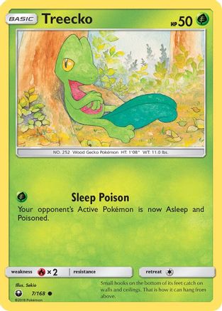 SM  Celestial Storm  007/168 Treecko (7)  - Reverse Holofoil - Common