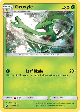 SM  Celestial Storm  009/168 Grovyle  - Uncommon