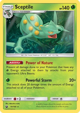 SM  Celestial Storm  010/168 Sceptile  - Rare