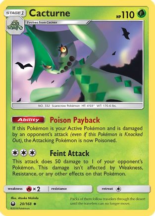 SM  Celestial Storm  020 Cacturne  - Uncommon