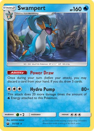 SM  Celestial Storm  035/168 Swampert  - Reverse Holofoil - Rare