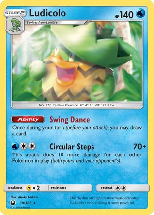 SM  Celestial Storm  038/168 Ludicolo  - Holofoil - Holo Rare
