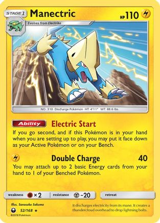 SM  Celestial Storm  052 Manectric  - Reverse Holofoil - Rare