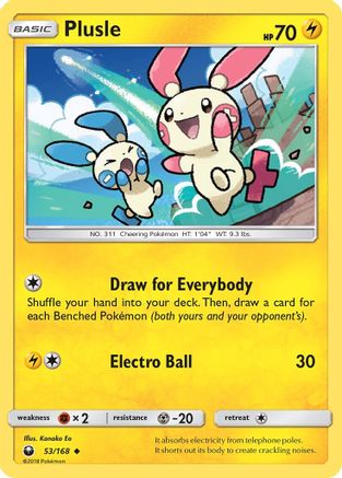 SM  Celestial Storm  053/168 Plusle  - Uncommon