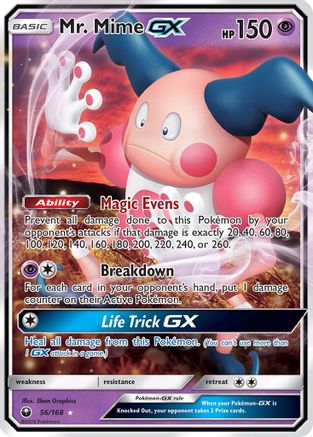 SM  Celestial Storm  056/168 Mr. Mime GX  - Holofoil - Ultra Rare