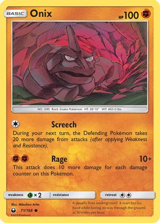 SM  Celestial Storm  071/168 Onix  - Common