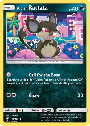 SM  Celestial Storm  084/168 Alolan Rattata  - Reverse Holofoil - Common