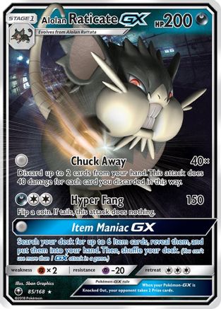 SM  Celestial Storm  085/168 Alolan Raticate GX  - Holofoil - Ultra Rare