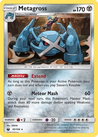 SM  Celestial Storm  095/168 Metagross  - Reverse Holofoil - Holo Rare