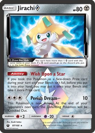 SM  Celestial Storm  097/168 Jirachi Prism Star  - Holofoil - Prism Rare
