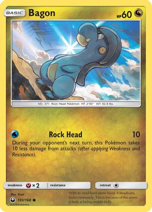 SM  Celestial Storm  103/168 Bagon (103)  - Reverse Holofoil - Common