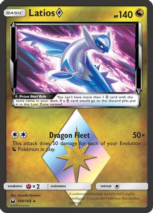 SM  Celestial Storm  108/168 Latios Prism Star  - Holofoil - Prism Rare