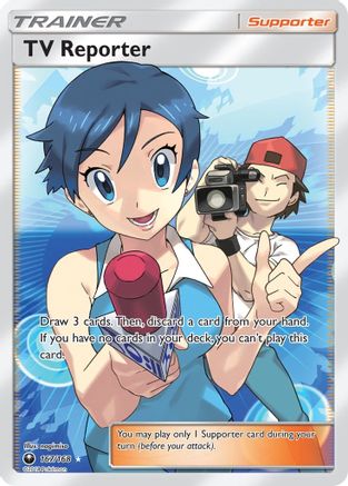 SM  Celestial Storm  167 TV Reporter (Full Art)  - Holofoil - Ultra Rare