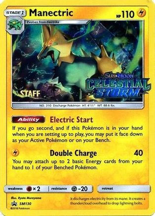 SM Promos  Manectric - SM130 (Prerelease) [Staff]  - Holofoil - Promo