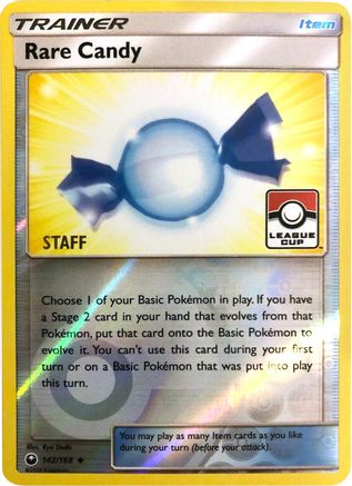 League & Championship Cards /168 Rare Candy - 142/168 (League Cup) [Staff]  - Reverse Holofoil - Promo