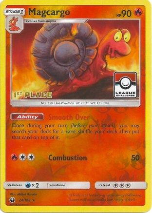 League & Championship Cards /168 Magcargo - 24/168 (League Challenge) [1st Place]  - Reverse Holofoil - Promo