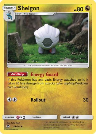 Dragon Majesty  043/70 Shelgon  - Reverse Holofoil - Uncommon