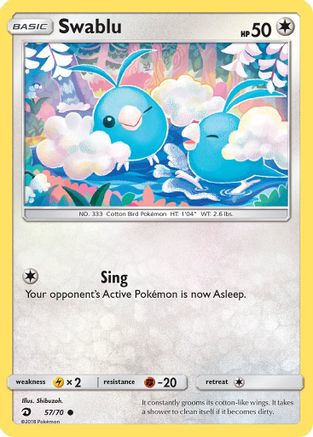 Dragon Majesty  057/70 Swablu (57)  - Reverse Holofoil - Common