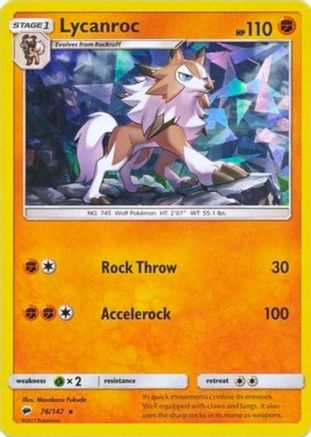 Deck Exclusives  076/147 Lycanroc  - Holofoil - Holo Rare