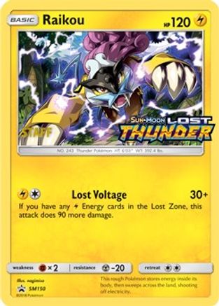 SM Promos  Raikou - SM150 (Prerelease) (Staff)  - Holofoil - Promo