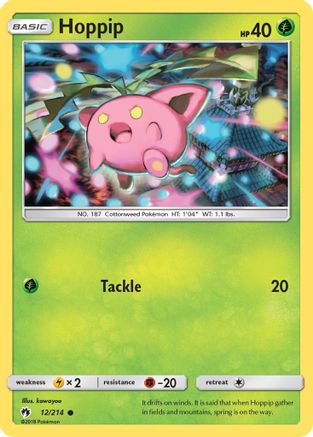 SM  Lost Thunder  012/214 Hoppip (12)  - Reverse Holofoil - Common