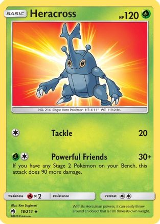 SM  Lost Thunder  018/214 Heracross  - Uncommon