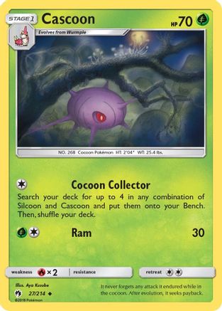 SM  Lost Thunder  027/214 Cascoon  - Uncommon