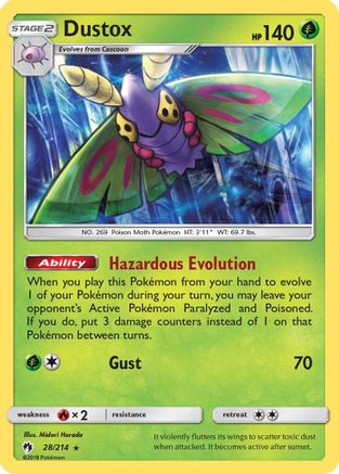 SM  Lost Thunder  028 Dustox  - Rare