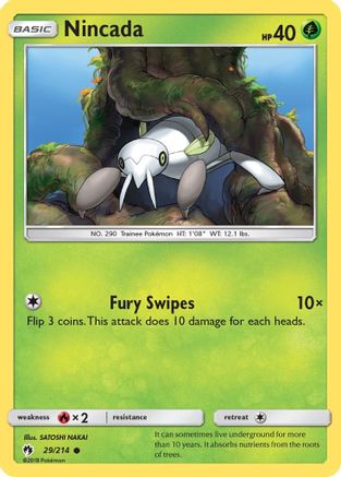 SM  Lost Thunder  029 Nincada  - Reverse Holofoil - Common