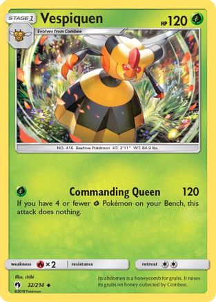 SM  Lost Thunder  032 Vespiquen  - Reverse Holofoil - Uncommon