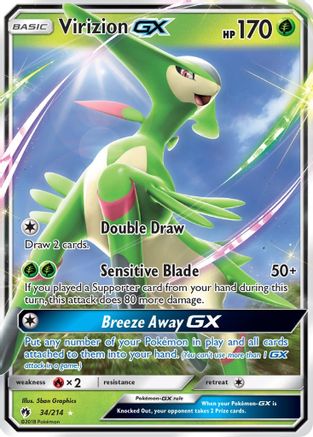 SM  Lost Thunder  034/214 Virizion GX  - Holofoil - Ultra Rare