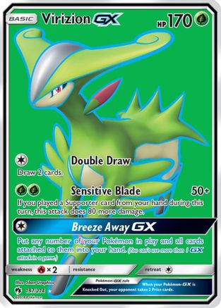 SM  Lost Thunder  197 Virizion GX (Full Art)  - Holofoil - Ultra Rare