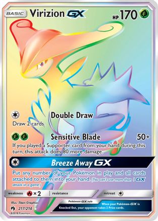 SM  Lost Thunder  217 Virizion GX (Secret)  - Holofoil - Secret Rare