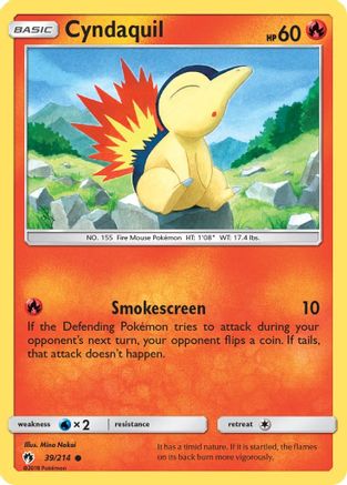 SM  Lost Thunder  039/214 Cyndaquil (39)  - Common