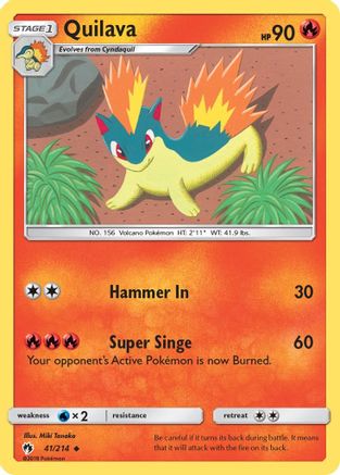 SM  Lost Thunder  041/214 Quilava  - Uncommon