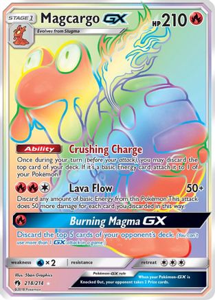 SM  Lost Thunder  218 Magcargo GX (Secret)  - Holofoil - Secret Rare