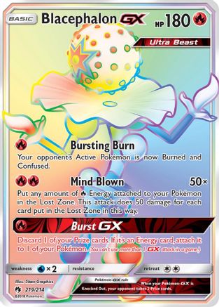 SM  Lost Thunder  219 Blacephalon GX (Secret)  - Holofoil - Secret Rare