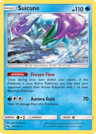 SM  Lost Thunder  059/214 Suicune  - Reverse Holofoil - Holo Rare