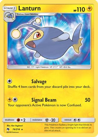 SM  Lost Thunder  074 Lanturn  - Rare