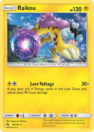SM  Lost Thunder  079/214 Raikou  - Rare