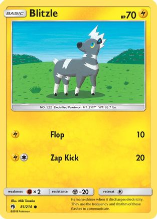 SM  Lost Thunder  081 Blitzle  - Reverse Holofoil - Common