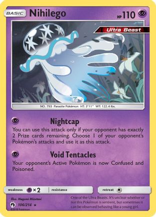 SM  Lost Thunder  106/214 Nihilego  - Holofoil - Holo Rare