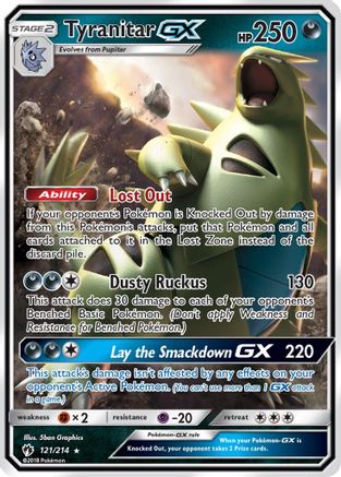 SM  Lost Thunder  121/214 Tyranitar GX  - Holofoil - Ultra Rare