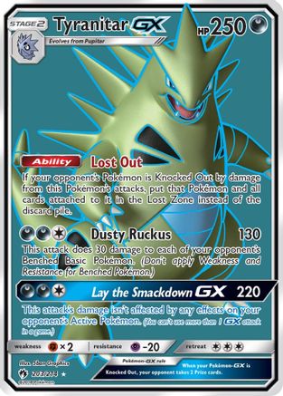 SM  Lost Thunder  203 Tyranitar GX (Full Art)  - Holofoil - Ultra Rare
