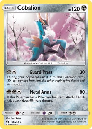 SM  Lost Thunder  129 Cobalion  - Reverse Holofoil - Holo Rare