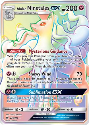 SM  Lost Thunder  225 Alolan Ninetales GX (Secret)  - Holofoil - Secret Rare