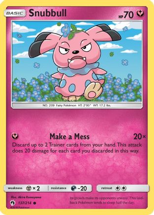 SM  Lost Thunder  137/214 Snubbull  - Common