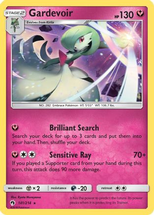 SM  Lost Thunder  141/214 Gardevoir  - Reverse Holofoil - Holo Rare
