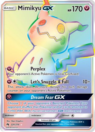 SM  Lost Thunder  226 Mimikyu GX (Secret)  - Holofoil - Secret Rare
