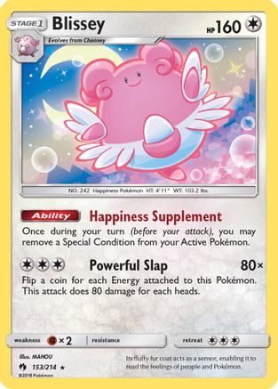 SM  Lost Thunder  153/214 Blissey  - Reverse Holofoil - Holo Rare
